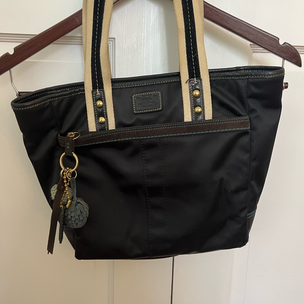Coach black and Tan Tote Bag